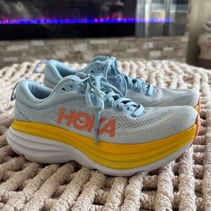 Hoka Women's Athletic Shoes - Light Blue and Yellow
